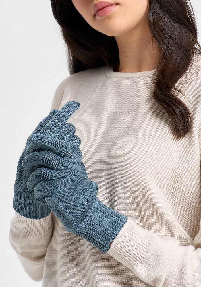 Merino Gloves - Bluestone | Woman