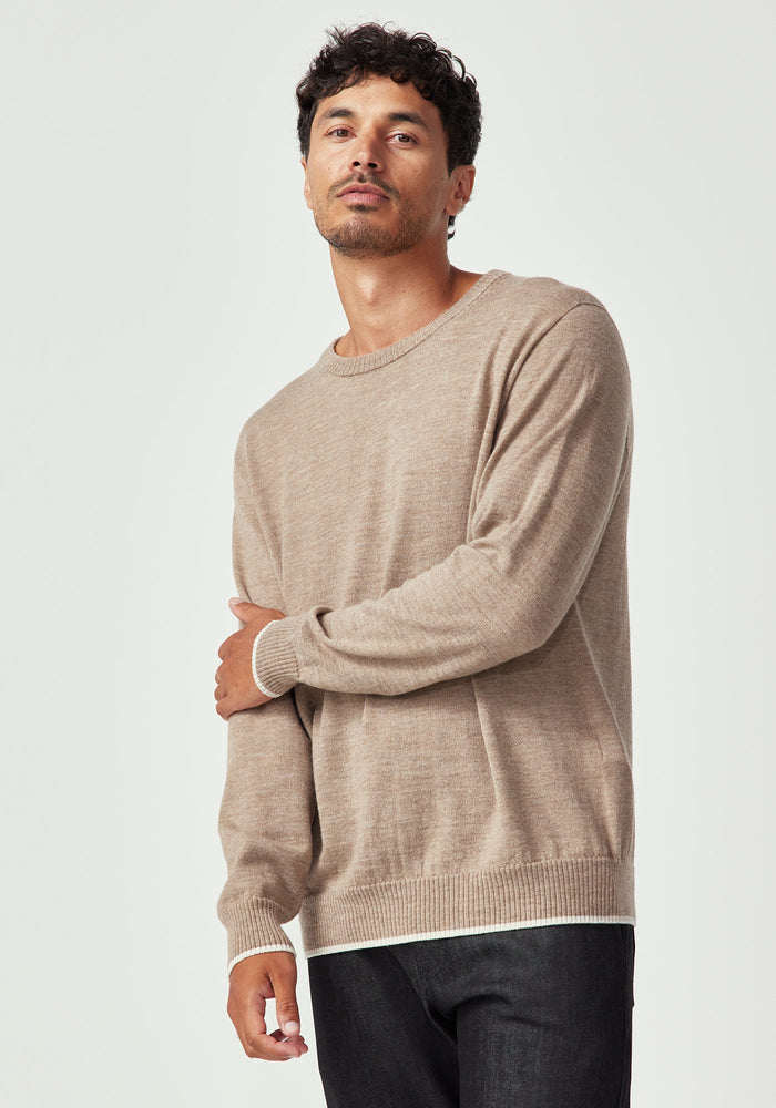 Miles Sweater - Cobblestone/Ecru