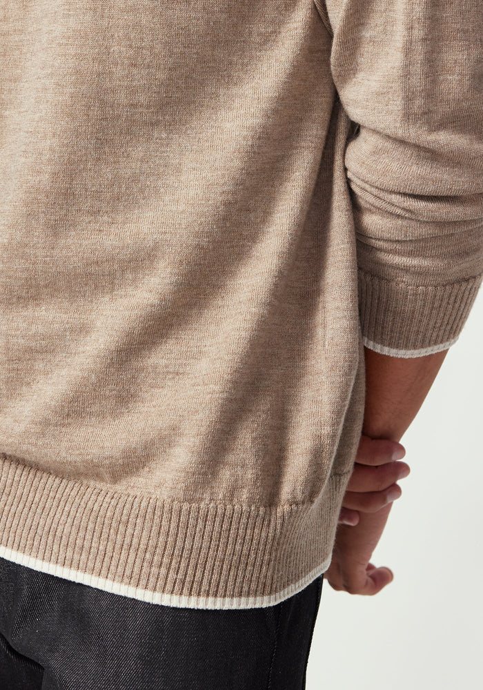Miles Sweater - Cobblestone/Ecru