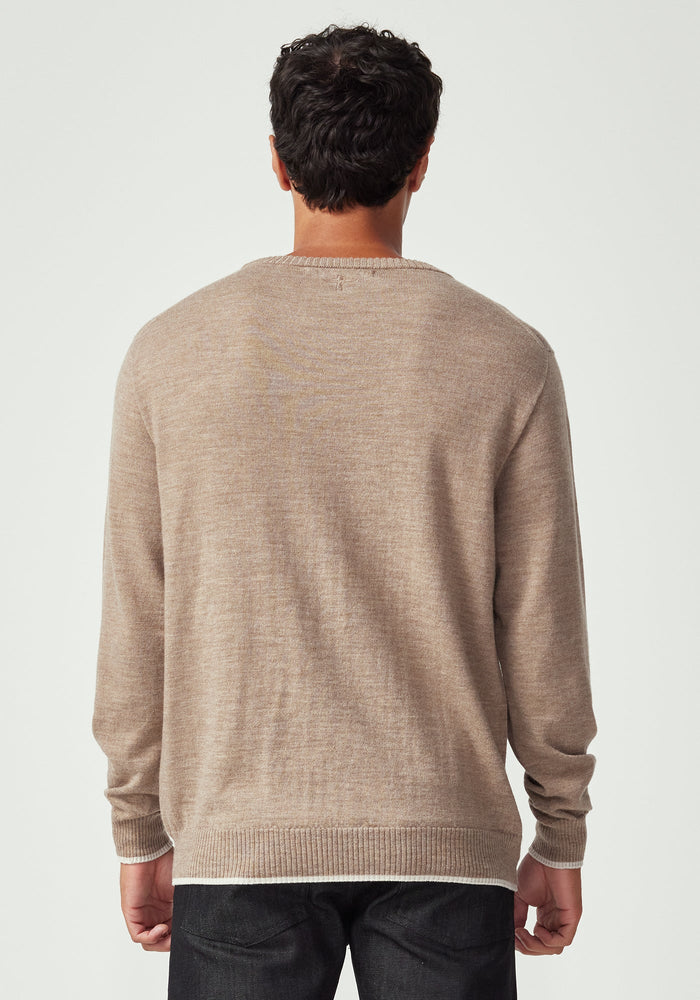Miles Sweater - Cobblestone/Ecru