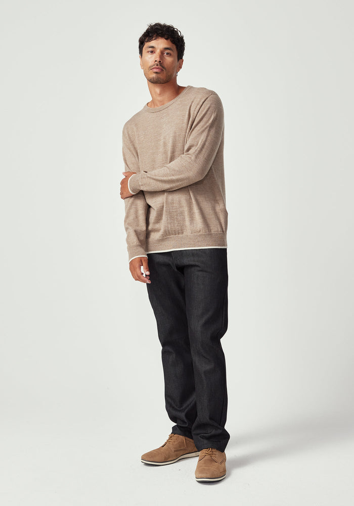 Miles Sweater - Cobblestone/Ecru