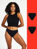 ModiComfort Seamless Hi-Leg Brief Moderate Black 2 Pack