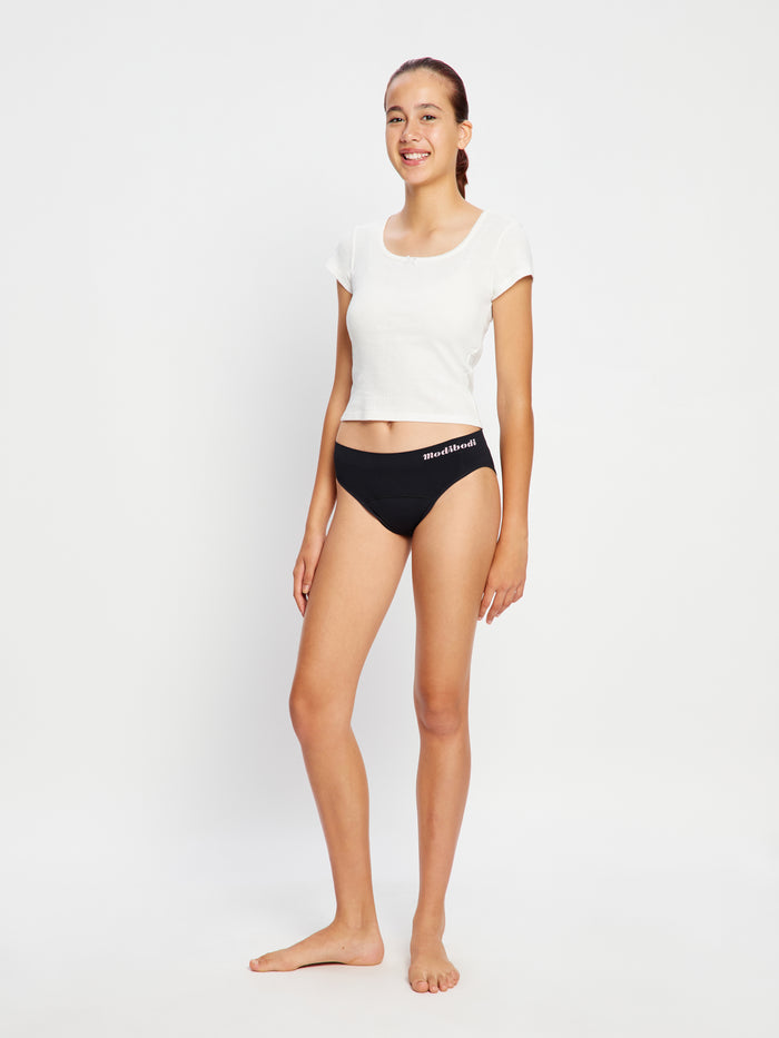 ModiComfort Seamless Teen Hipster Bikini Moderate Black