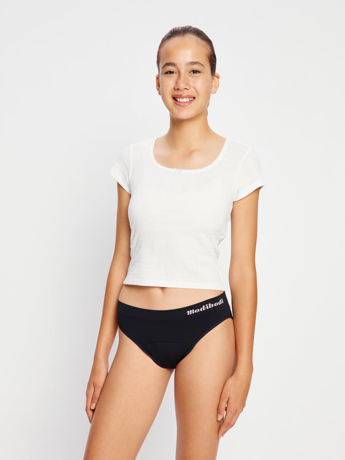 ModiComfort Seamless Teen Hipster Bikini Moderate Black