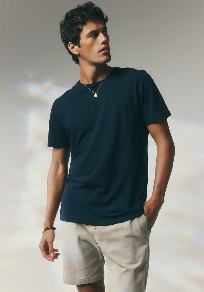 Myron Pique Tee - Dark Navy