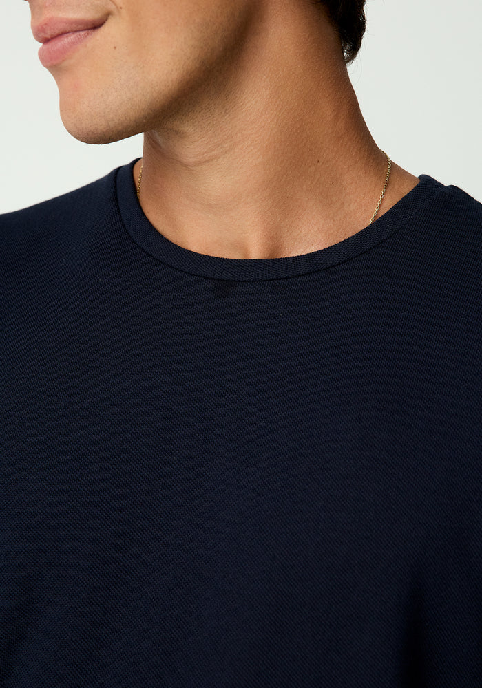 Myron Pique Tee - Dark Navy