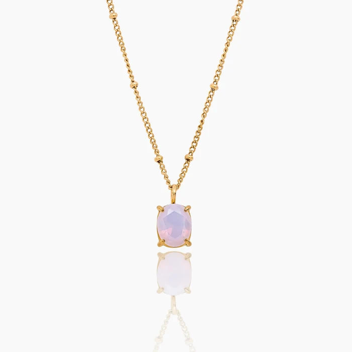 Opal Solitaire Necklace