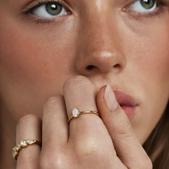 Opal Solitaire Ring