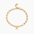 Paperclip Initial Charm Bracelet
