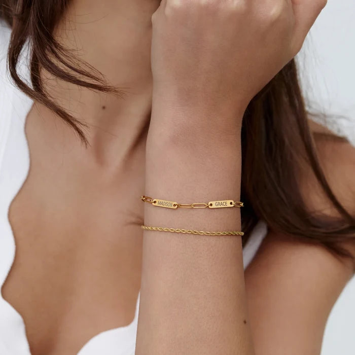 Paperclip Multi-Name Bracelet