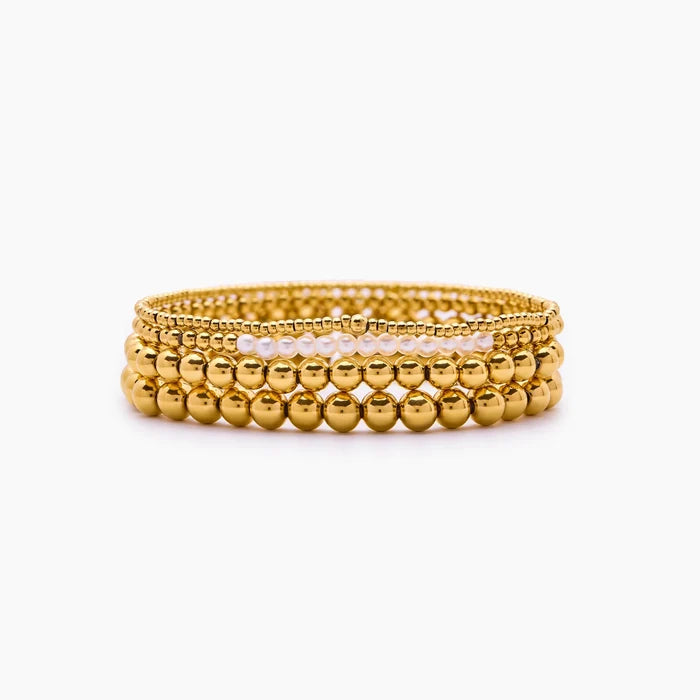 Pearl Beaded Bracelet Stack