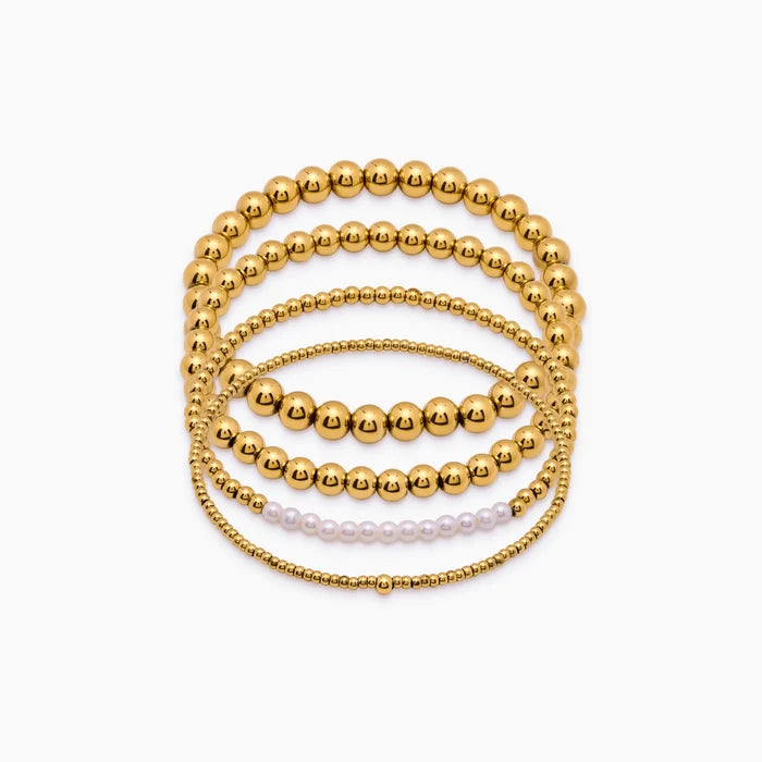 Pearl Beaded Bracelet Stack