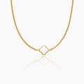 Pearl clover necklace gold — Olivia Jewelry