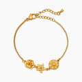 Personalised birth flower charm bracelet gold — Olivia Jewelry