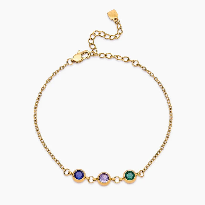 Personalized Multi-Birthstone Bracelet — a stone for every child