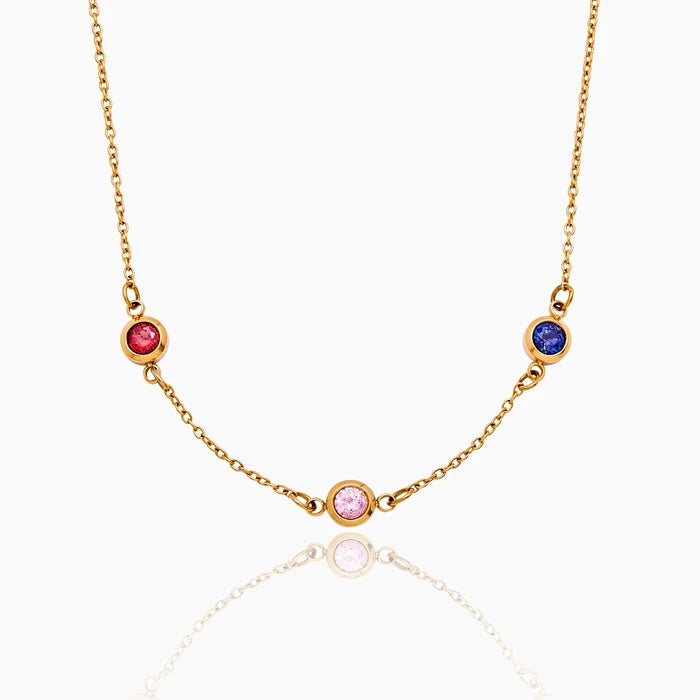 Personalized Multi-Birthstone Necklace