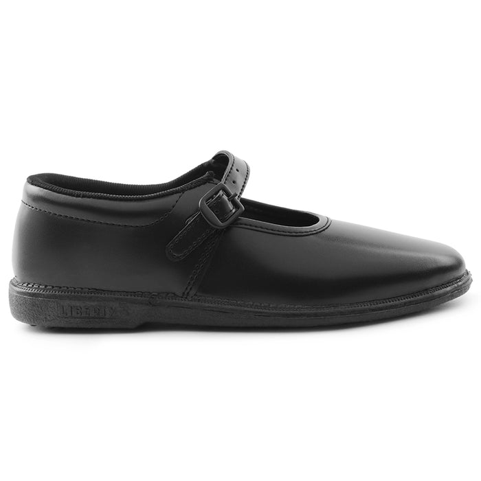 Prefect Black Ballerina Uniform School Shoes For Kids NS/GIRL(V) By Liberty
