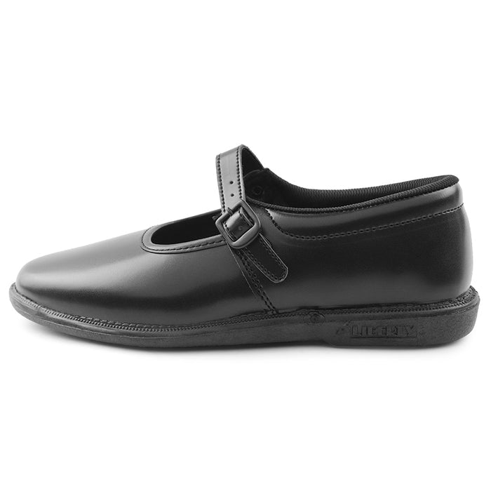 Prefect Black Ballerina Uniform School Shoes For Kids NS/GIRL(V) By Liberty