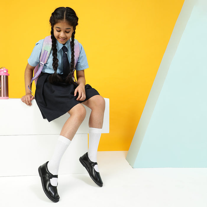 Prefect Black Ballerina Uniform School Shoes For Kids NS/GIRL(V) By Liberty