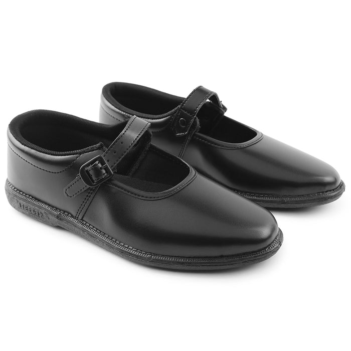Prefect Black Ballerina Uniform School Shoes For Kids NS/GIRL(V) By Liberty