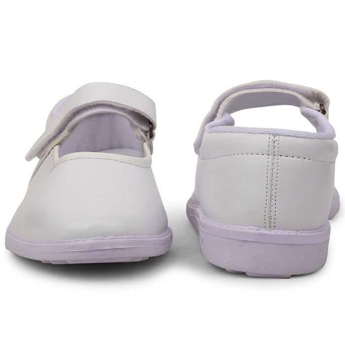 Prefect White Ballerina Uniform School Shoes For Kids NS/GIRL(V) By Liberty