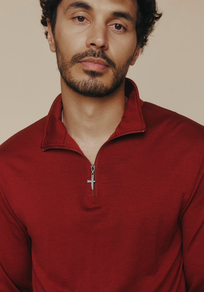 Pua Zip Shirt - Bordeaux