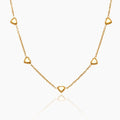 Puffed Heart Station Necklace
