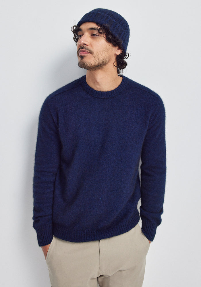 Rib Beanie - Zephyr/Dark Navy