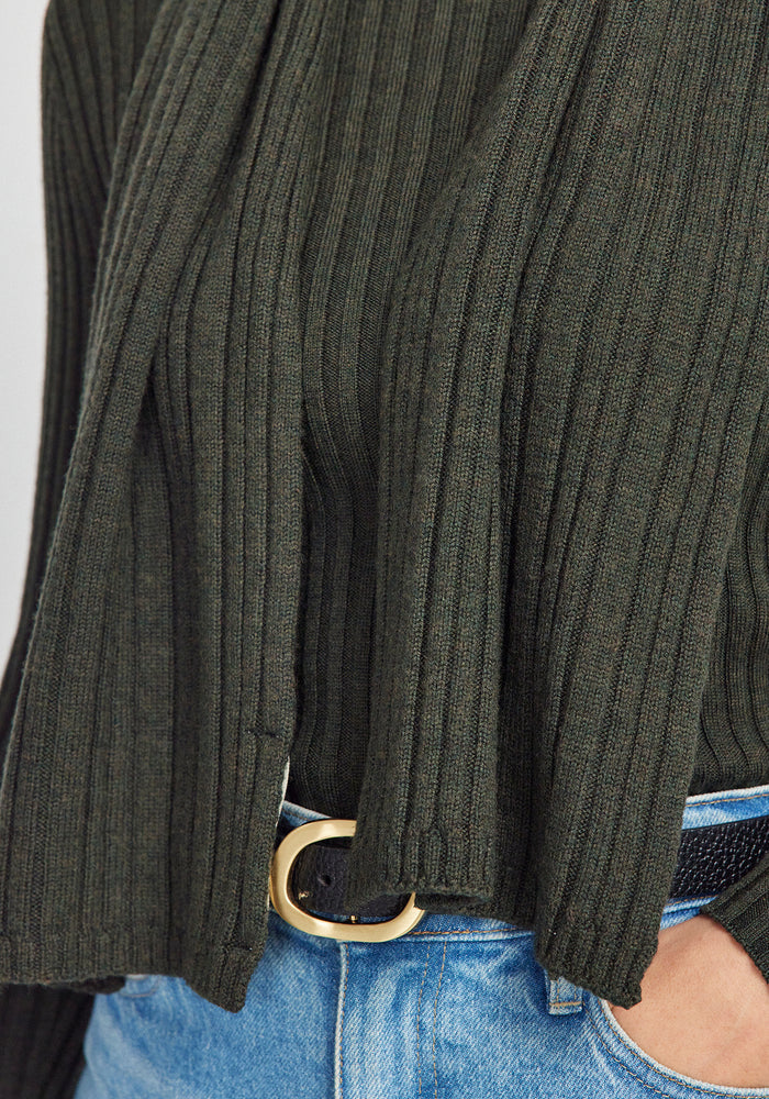 Rib Merino Scarf - Forest