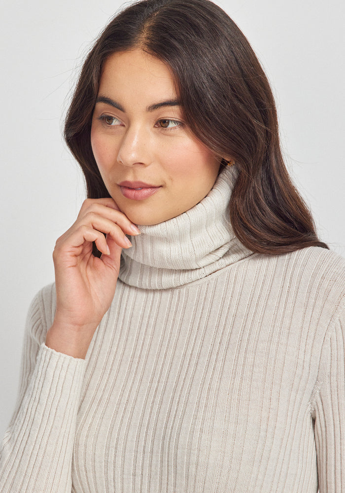 Rib Merino Snood - Ecru