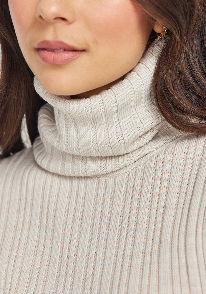 Rib Merino Snood - Ecru