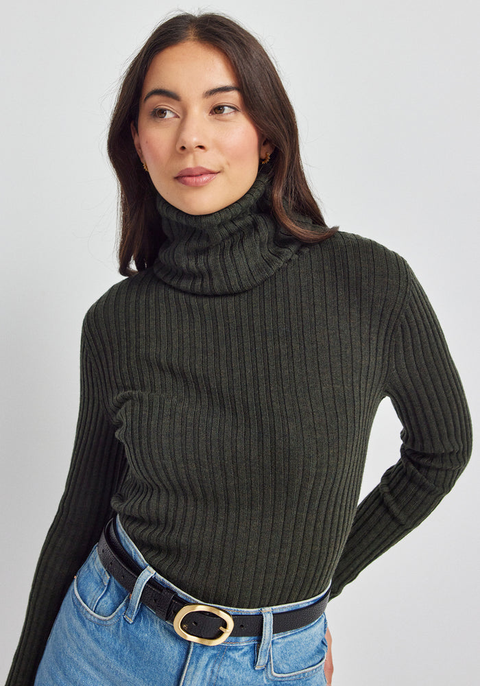 Rib Merino Snood - Forest