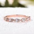 Rose Golden Tone Half Eternity Stackable Wedding Band