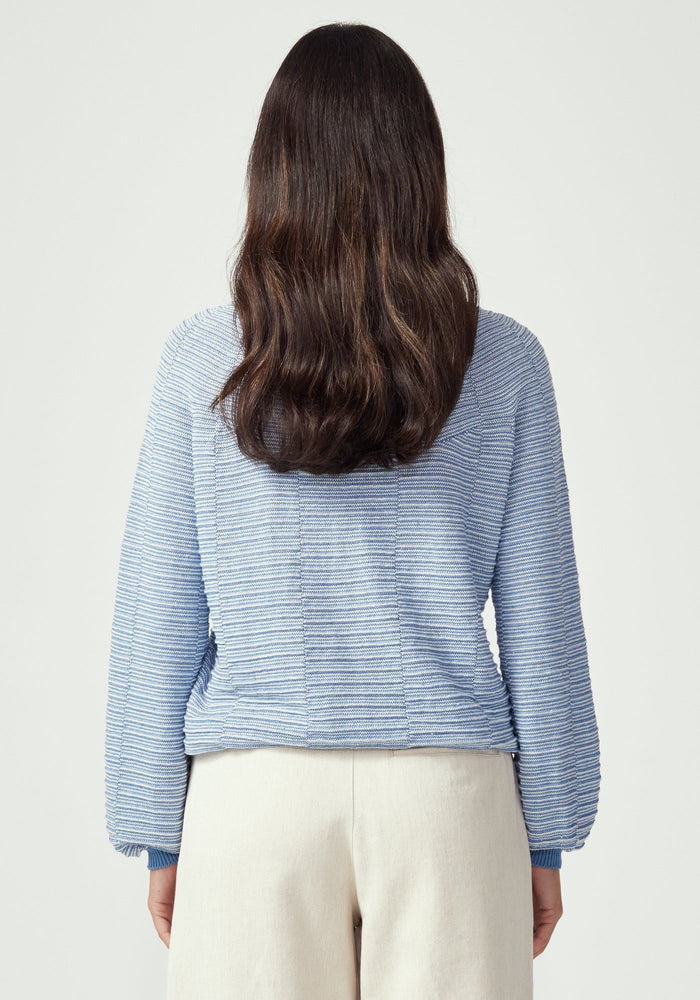 Saki Stripe Sweater - Cloud/Lakeside