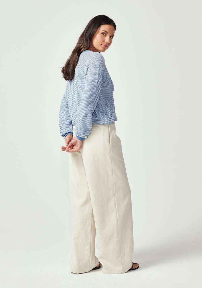 Saki Stripe Sweater - Cloud/Lakeside