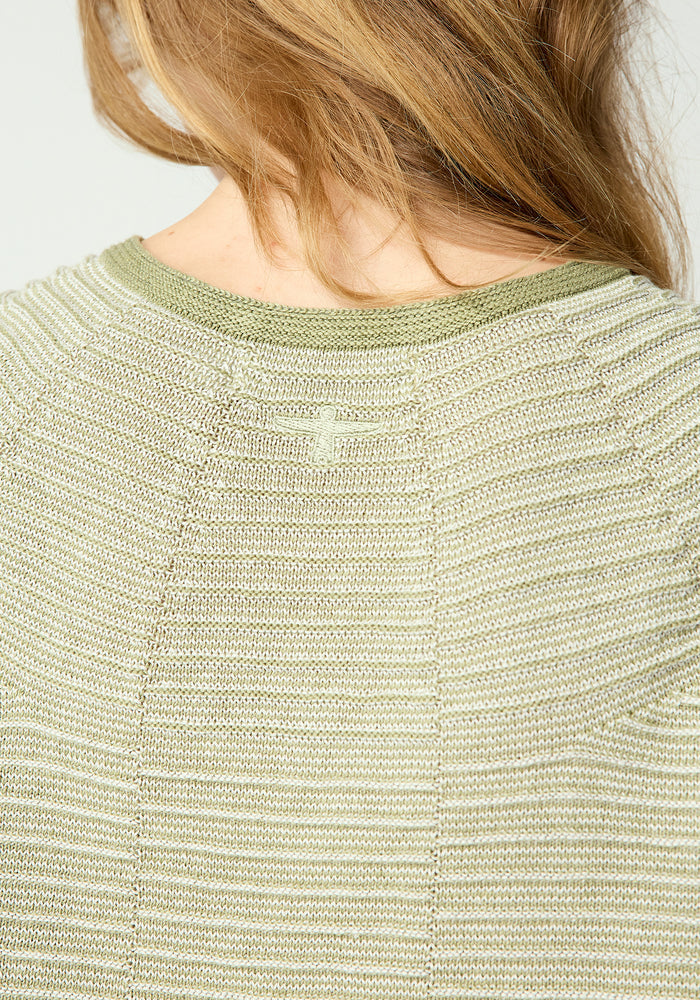 Saki Stripe Sweater - Oat Milk/Meadow