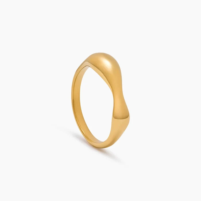 Sculpted Wave Statement Ring