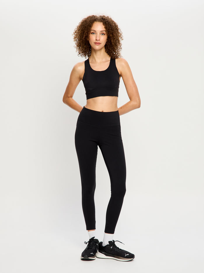 Sculpted Y Back Crop Black