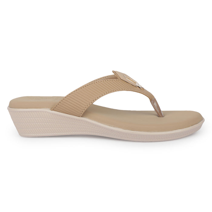 Senorita AGL-213 Beige Casual Slip on Slippers for Women by Liberty