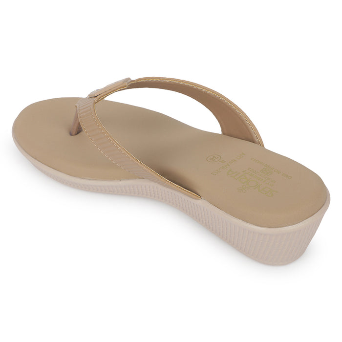Senorita AGL-213 Beige Casual Slip on Slippers for Women by Liberty