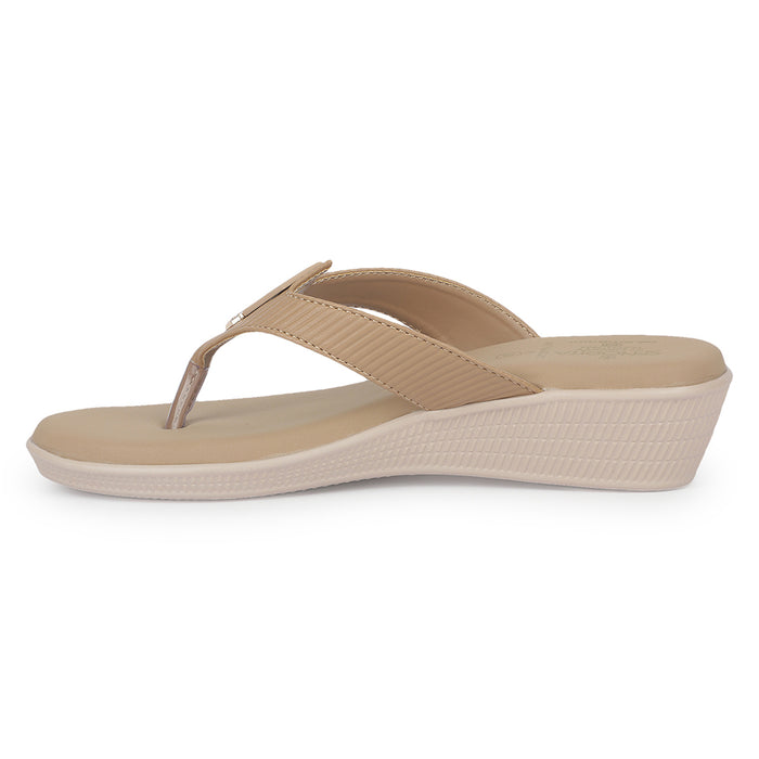 Senorita AGL-213 Beige Casual Slip on Slippers for Women by Liberty
