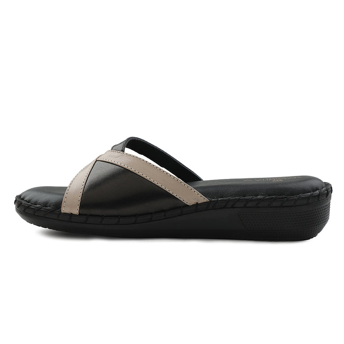 Senorita Black Casual Flat Sandal For Women AGL-126P By Liberty