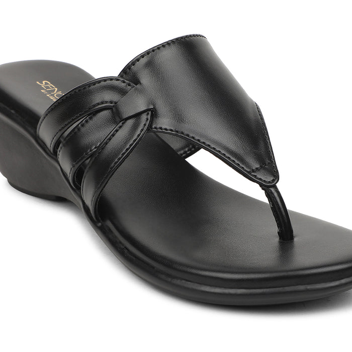 Senorita Black Casual Wedge Heel Sandal For Women JFL-38