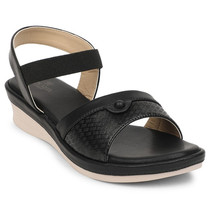 Senorita Black Casual Wedge Heel Sandal For Women SGL-1 By Liberty
