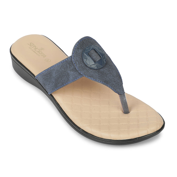 Senorita Blue Casual Flat Sandal For Women Agl 214 By Liberty