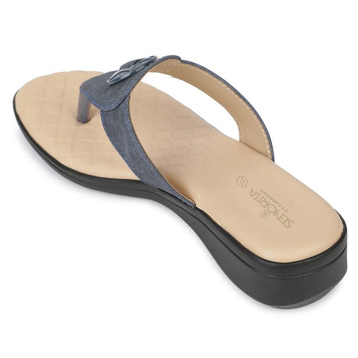 Senorita Blue Casual Flat Sandal For Women Agl 214 By Liberty