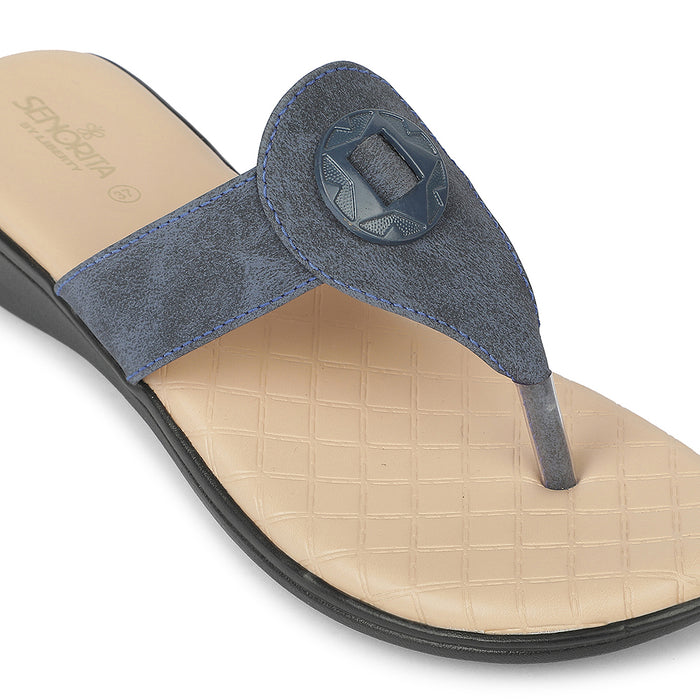 Senorita Blue Casual Flat Sandal For Women Agl 214 By Liberty