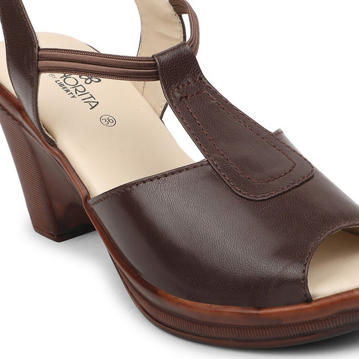 Senorita Brown Casual Block Heel Sandal For Women AGL-114P