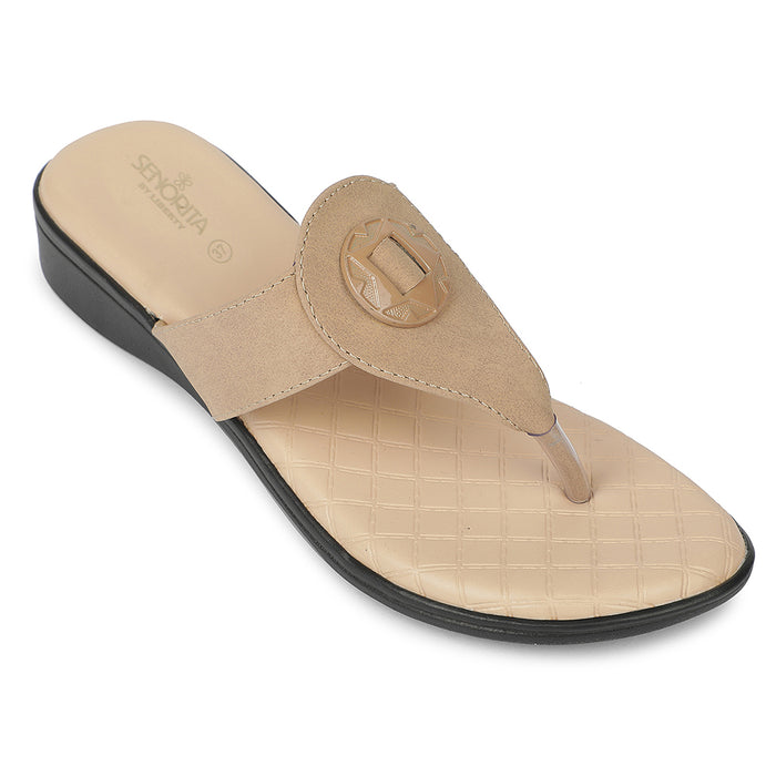 Senorita Brown Casual Flat Sandal For Women Agl 214 By Liberty