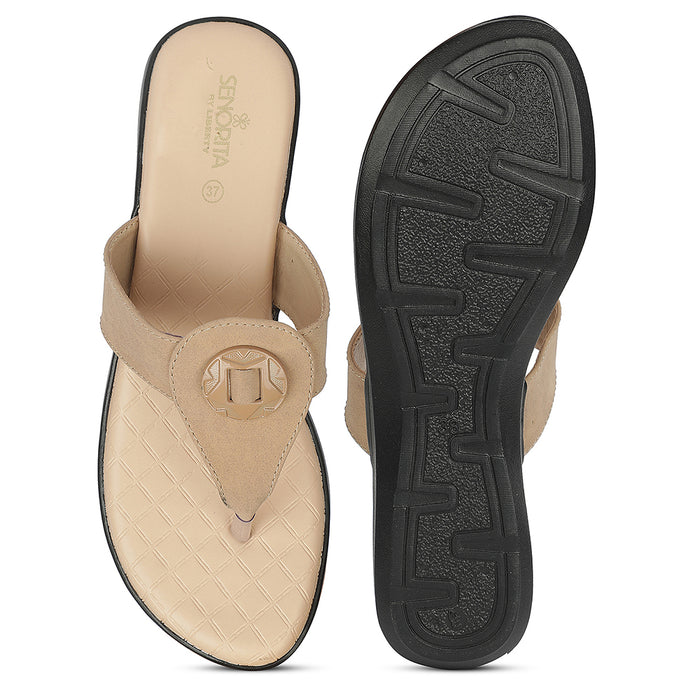 Senorita Brown Casual Flat Sandal For Women Agl 214 By Liberty